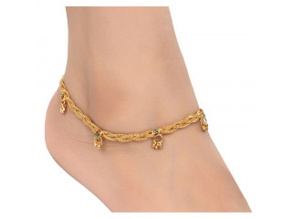 AanyaCentric Gold Plated Anklets Payal ACIA0157G